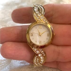 Goldtone and Rhinestones Embellished Women’s Watch